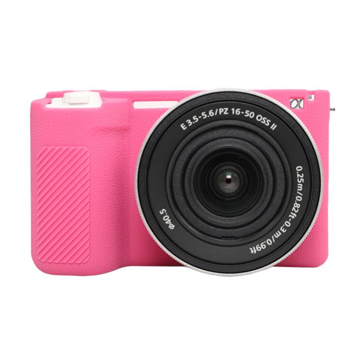 For Sony ZV-E10 II / ZV-E10M2 Litchi Texture Soft Silicone Protective Case(Rose Red) - Protective Case by buy2fix | Online Shopping UK | buy2fix