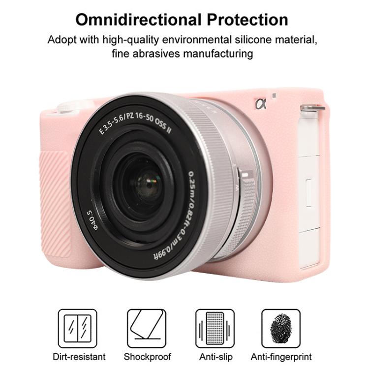 For Sony ZV-E10 II / ZV-E10M2 Litchi Texture Soft Silicone Protective Case(Light Pink) - Protective Case by buy2fix | Online Shopping UK | buy2fix