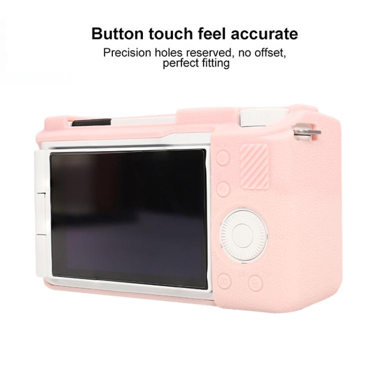For Sony ZV-E10 II / ZV-E10M2 Litchi Texture Soft Silicone Protective Case(Light Pink) - Protective Case by buy2fix | Online Shopping UK | buy2fix