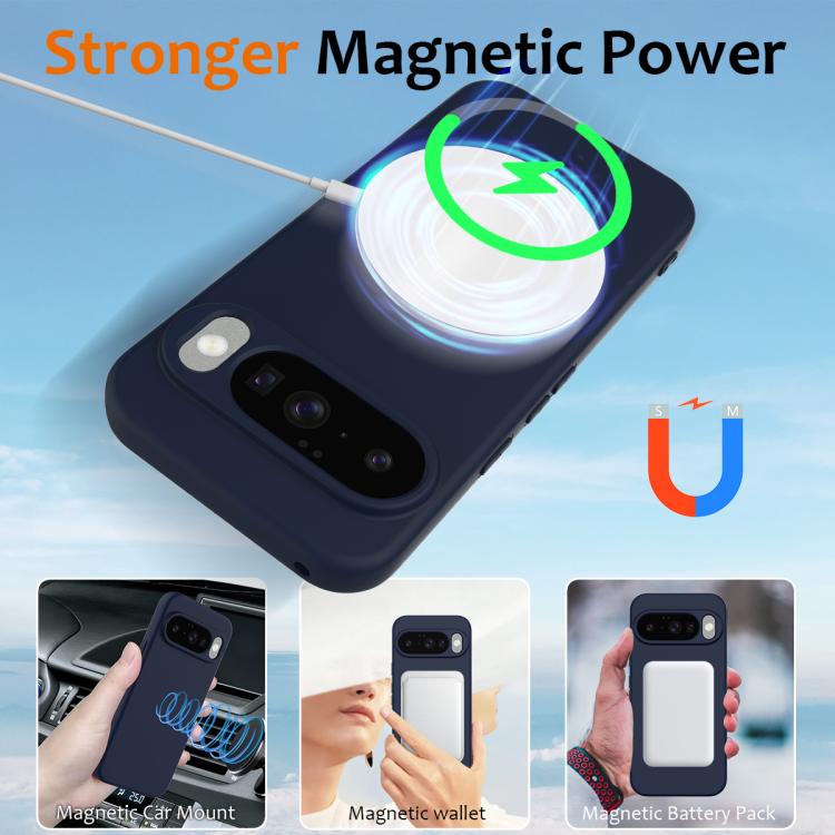 For Google Pixel 10 Shockproof Silicone Magsafe Phone Case(Navy Blue) - Google Cases by buy2fix | Online Shopping UK | buy2fix