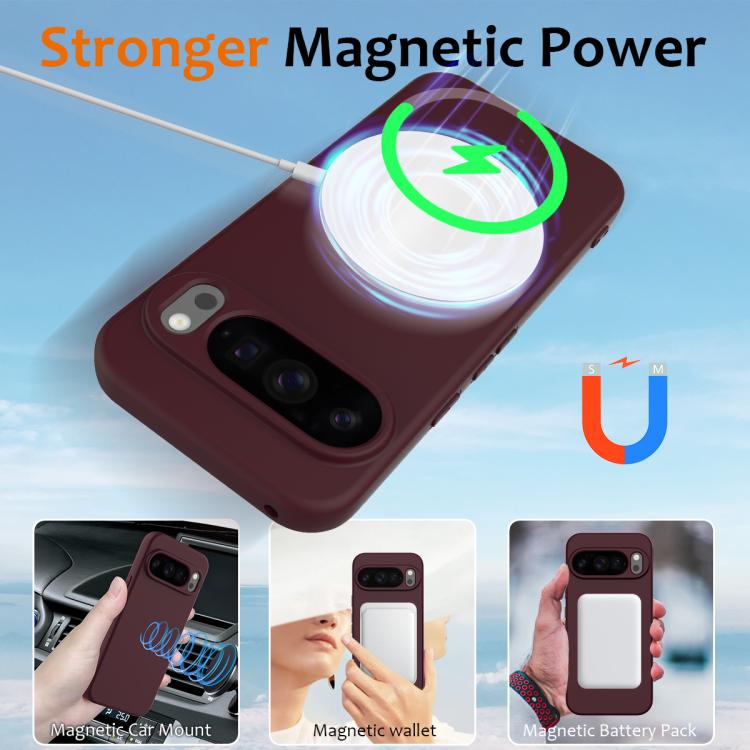 For Google Pixel 10 Pro XL Shockproof Silicone Magsafe Phone Case(Plum Color) - Google Cases by buy2fix | Online Shopping UK | buy2fix