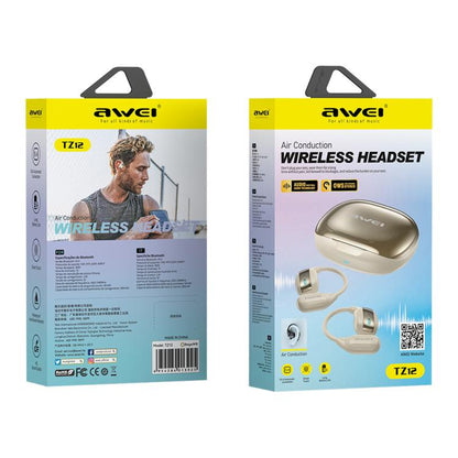 awei TZ12 Sport Wireless BT 5.4 Air Conduction Earphones(Beige) - TWS Earphone by awei | Online Shopping UK | buy2fix