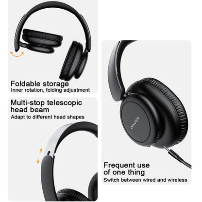 awei A996 Pro Wireless Bluetooth / AUX  V5.3 ANC Headphones(Black) - Headset & Headphone by awei | Online Shopping UK | buy2fix