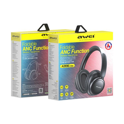 awei A996 Pro Wireless Bluetooth / AUX  V5.3 ANC Headphones(Black) - Headset & Headphone by awei | Online Shopping UK | buy2fix