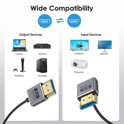 0.7m Coiled Coaxial 8K 48Gbps HDMI 2.1 Cable, Port:Downward Bend - Cable by buy2fix | Online Shopping UK | buy2fix