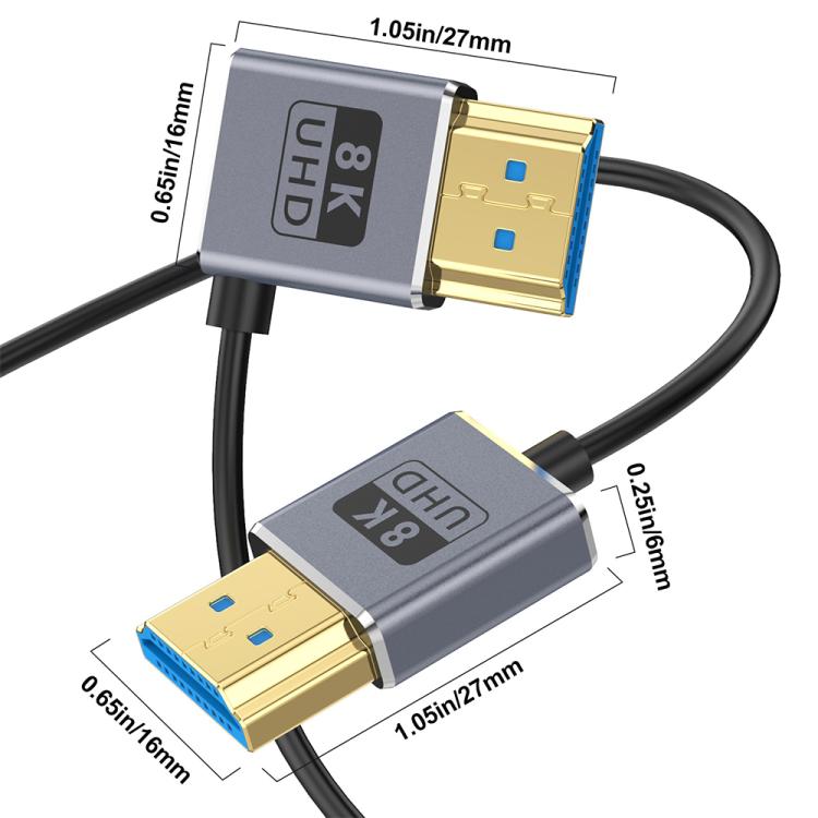 0.7m Coiled Coaxial 8K 48Gbps HDMI 2.1 Cable, Port:Right Bend - Cable by buy2fix | Online Shopping UK | buy2fix