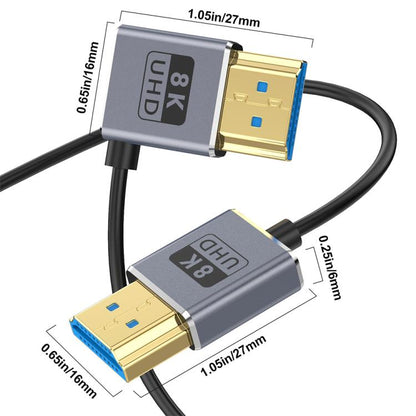 0.7m Coiled Coaxial 8K 48Gbps HDMI 2.1 Cable, Port:Right Bend - Cable by buy2fix | Online Shopping UK | buy2fix