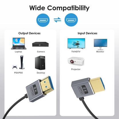 0.7m Coiled Coaxial 8K 48Gbps HDMI 2.1 Cable, Port:Left Bend - Cable by buy2fix | Online Shopping UK | buy2fix