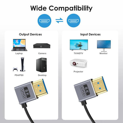 0.7m Coiled Coaxial 8K 48Gbps HDMI 2.1 Cable, Port:Right to Right Elbow - Cable by buy2fix | Online Shopping UK | buy2fix