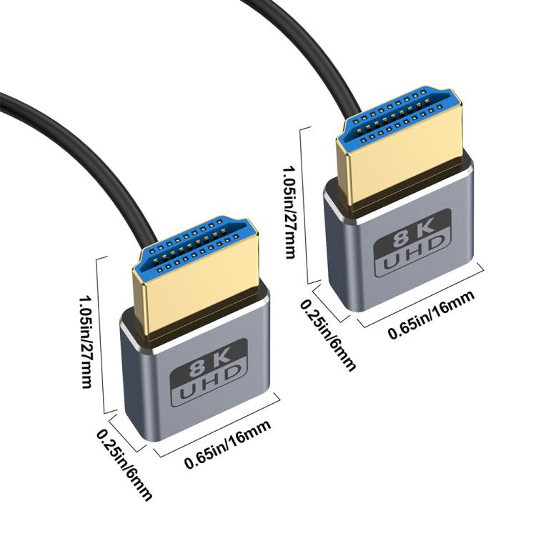 0.7m Coiled Coaxial 8K 48Gbps HDMI 2.1 Cable, Port:Up to Up Elbow - Cable by buy2fix | Online Shopping UK | buy2fix