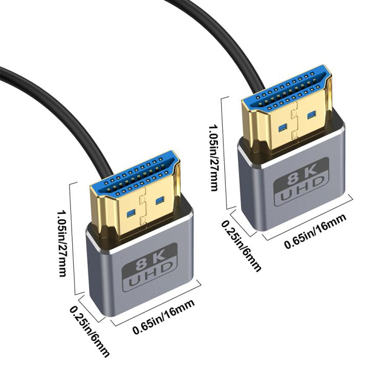 0.7m Coiled Coaxial 8K 48Gbps HDMI 2.1 Cable, Port:Down to Down Elbow - Cable by buy2fix | Online Shopping UK | buy2fix