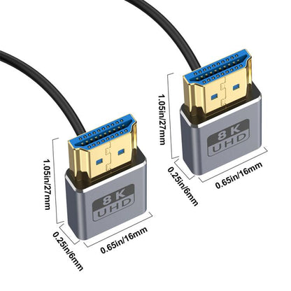 0.7m Coiled Coaxial 8K 48Gbps HDMI 2.1 Cable, Port:Down to Down Elbow - Cable by buy2fix | Online Shopping UK | buy2fix
