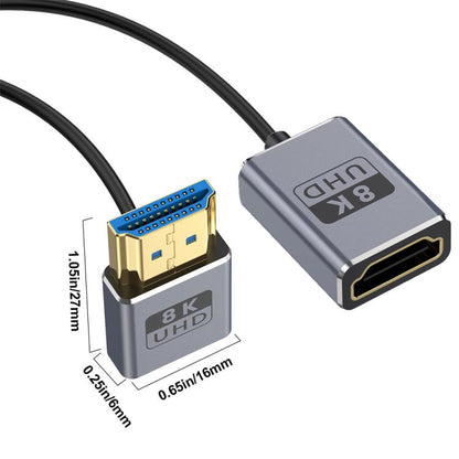 0.7m Coiled Coaxial 8K 48Gbps HDMI 2.1 Cable, Port:Male to Female Down Elbow - Cable by buy2fix | Online Shopping UK | buy2fix