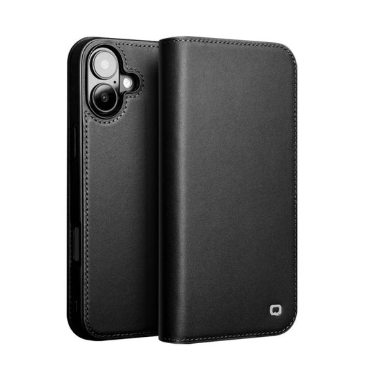 For iPhone 16 Plus QIALINO Classic Gen2 Genuine Leather Phone Case(Black) by QIALINO