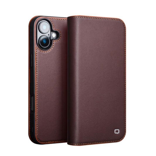 For iPhone 16 QIALINO Classic Gen2 Genuine Leather Phone Case(Brown) by QIALINO