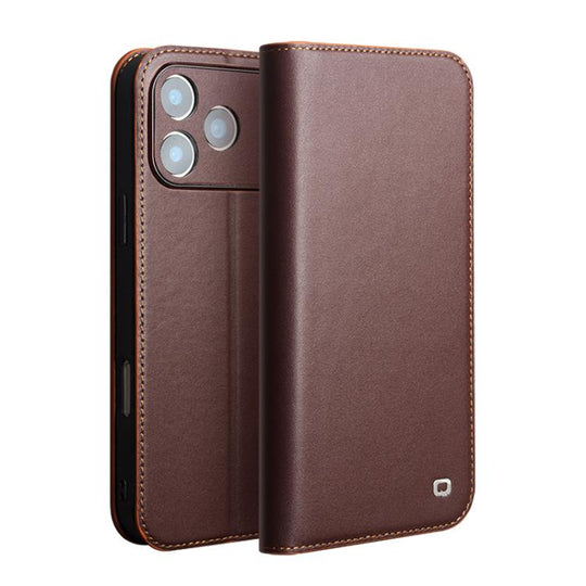 For iPhone 17 Pro QIALINO Classic Gen2 Genuine Leather Phone Case(Brown)