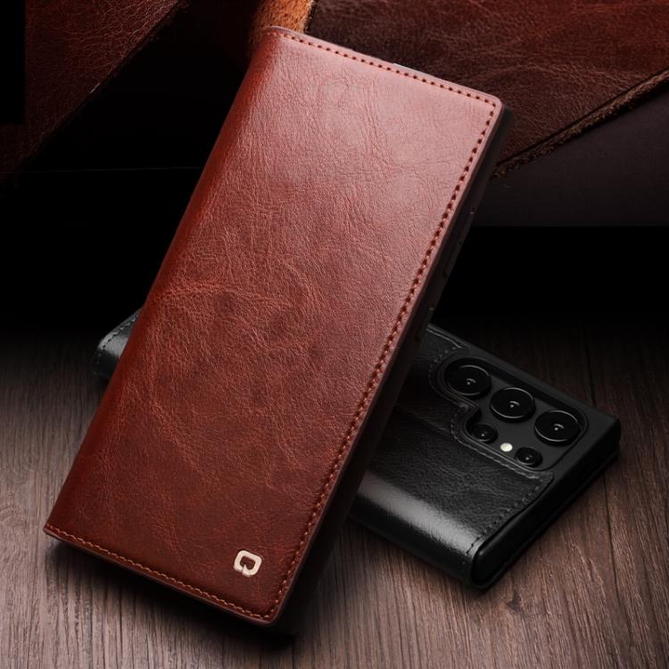 For Samsung Galaxy S25+ 5G QIALINO Genuine Leather Phone Case(Black) - Galaxy S25+ 5G Cases by QIALINO | Online Shopping UK | buy2fix