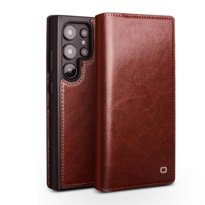 For Samsung Galaxy S25 Ultra 5G QIALINO Genuine Leather Phone Case(Brown) - Galaxy S25 Ultra 5G Cases by QIALINO | Online Shopping UK | buy2fix