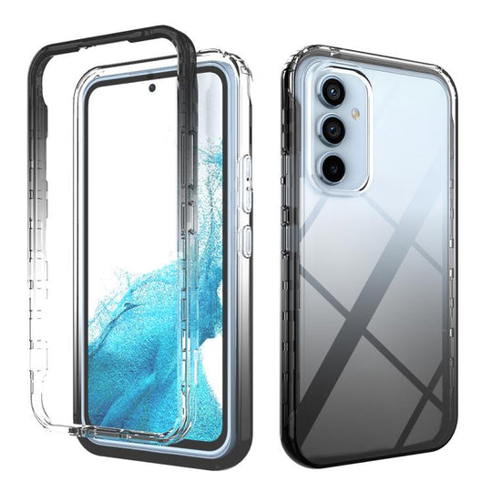 For Samsung Galaxy A54 5G Shockproof Clear Gradient PC + TPU Phone Case(Black)