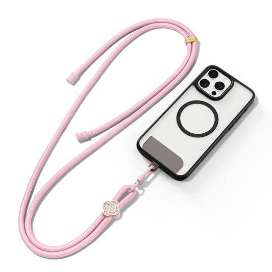 DUX DUCIS Garden Series Begonia Pattern Adjustable Crossbody Phone Lanyard(Light Pink) - Lanyards & Wrist Straps by DUX DUCIS | Online Shopping UK | buy2fix