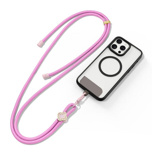 DUX DUCIS Garden Series Begonia Pattern Adjustable Crossbody Phone Lanyard(Pink) - Lanyards & Wrist Straps by DUX DUCIS | Online Shopping UK | buy2fix