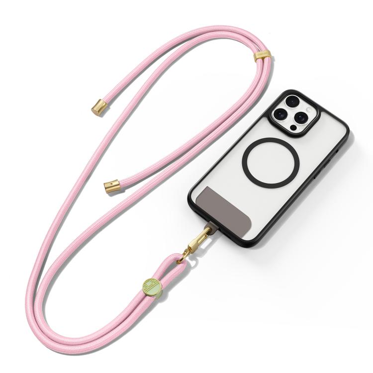 DUX DUCIS Garden Series Tile Pattern Adjustable Crossbody Phone Lanyard(Light Pink) - Lanyards & Wrist Straps by DUX DUCIS | Online Shopping UK | buy2fix