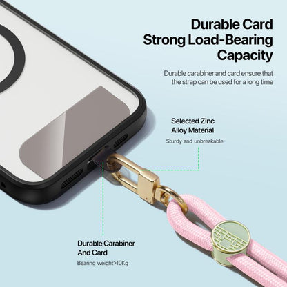 DUX DUCIS Garden Series Tile Pattern Adjustable Crossbody Phone Lanyard(Light Pink) - Lanyards & Wrist Straps by DUX DUCIS | Online Shopping UK | buy2fix