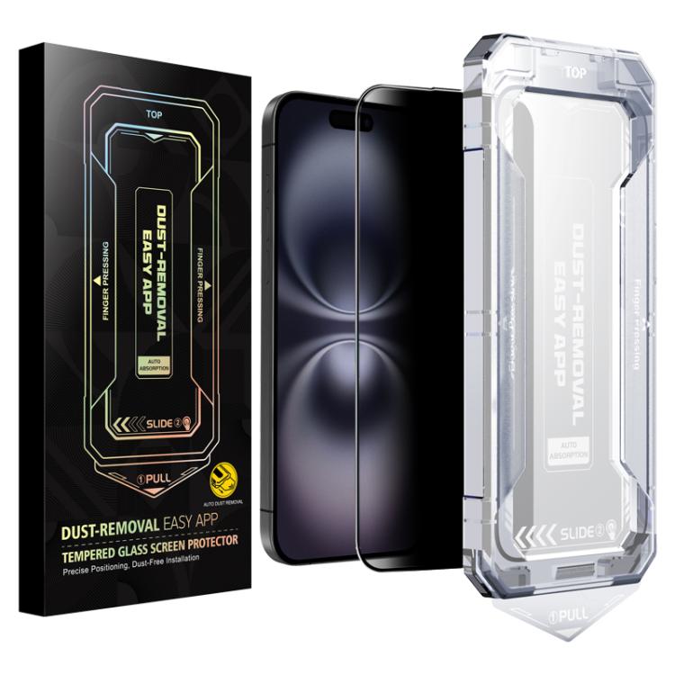 For iPhone 16 Plus / 15 Plus Easy Install Privacy Tempered Glass Film - iPhone 16 Plus Tempered Glass by buy2fix | Online Shopping UK | buy2fix