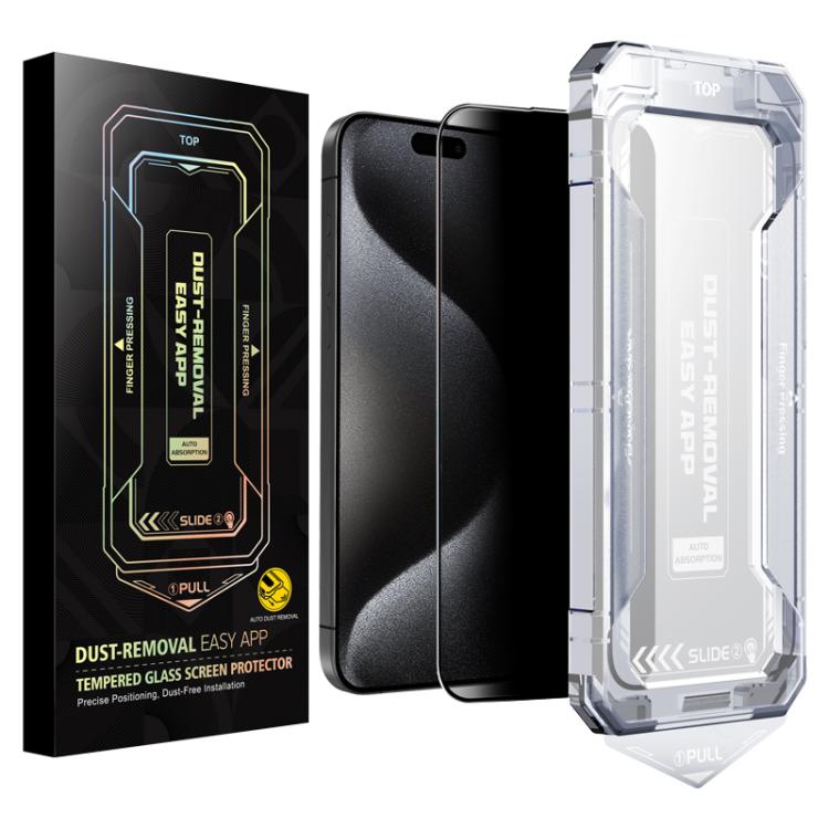 For iPhone 15 Pro Easy Install Privacy Tempered Glass Film - iPhone 15 Pro Tempered Glass by buy2fix | Online Shopping UK | buy2fix
