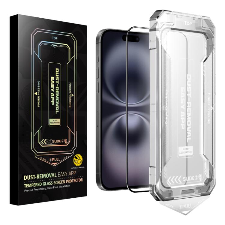 For iPhone 16 / 15 Easy Install HD Tempered Glass Film - iPhone 16 Tempered Glass by buy2fix | Online Shopping UK | buy2fix