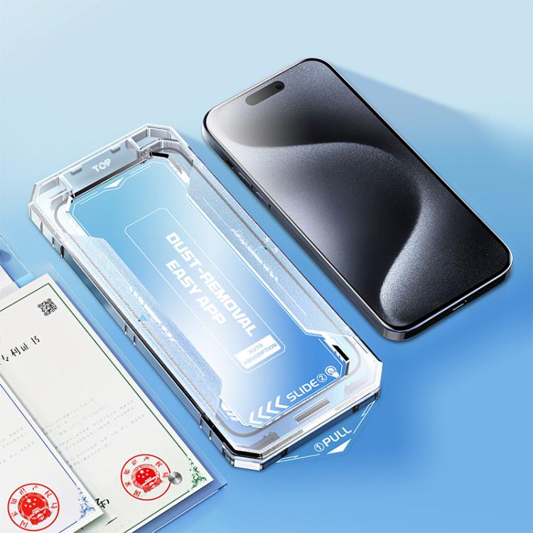 For iPhone 16 / 15 Easy Install HD Tempered Glass Film - iPhone 16 Tempered Glass by buy2fix | Online Shopping UK | buy2fix