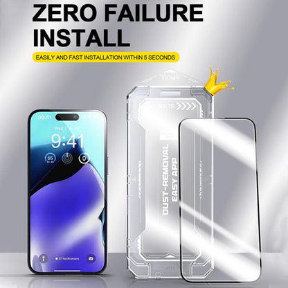For iPhone 15 Pro Max Easy Install HD Tempered Glass Film - iPhone 15 Pro Max Tempered Glass by buy2fix | Online Shopping UK | buy2fix