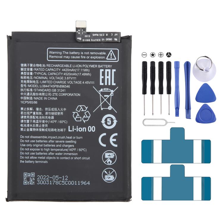 For ZTE V40S / Axon 40 SE Li3844T45P8h896546 4520mAh Battery Replacement by buy2fix