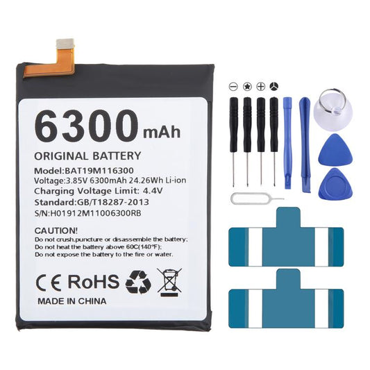 For DOOGEE S68 Pro BAT19M116300 6300mAh Battery Replacement by buy2fix