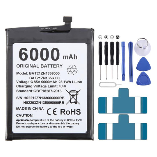 For DOOGEE V20 / V20S BAT21ZN1336000 6000mAh Battery Replacement
