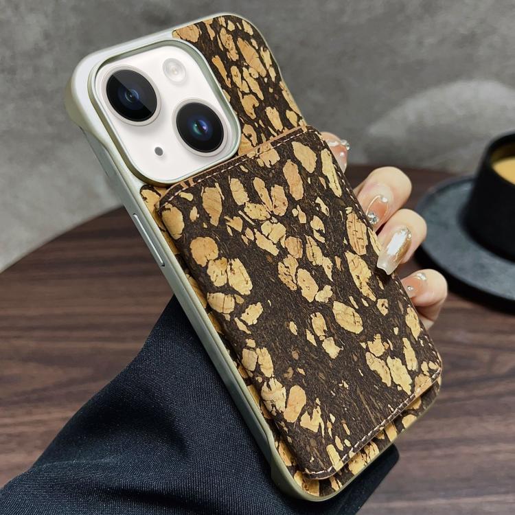 For iPhone 15 Plus / 14 Plus Denior D24 Paint MagSafe Card Slot Phone Case(Black Grain) - iPhone 15 Plus Cases by Denior | Online Shopping UK | buy2fix