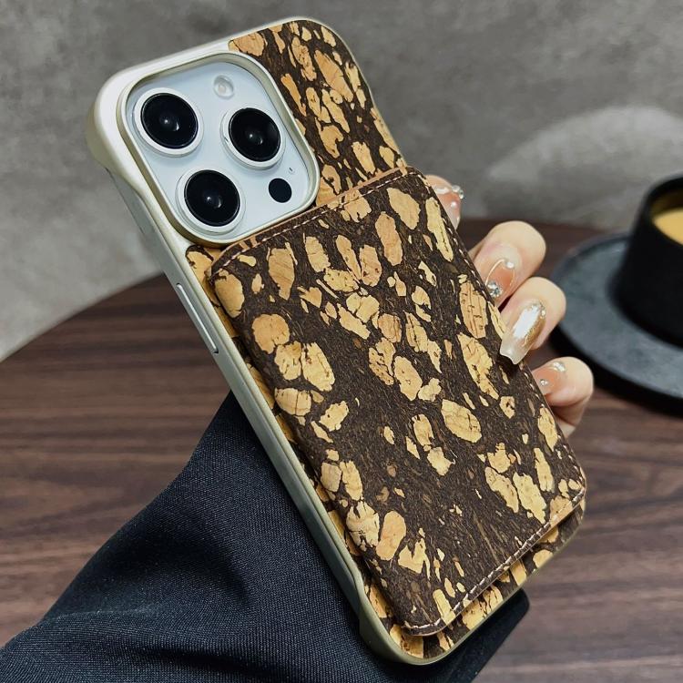 For iPhone 15 Pro Max Denior D24 Paint MagSafe Card Slot Phone Case(Black Grain) - iPhone 15 Pro Max Cases by Denior | Online Shopping UK | buy2fix