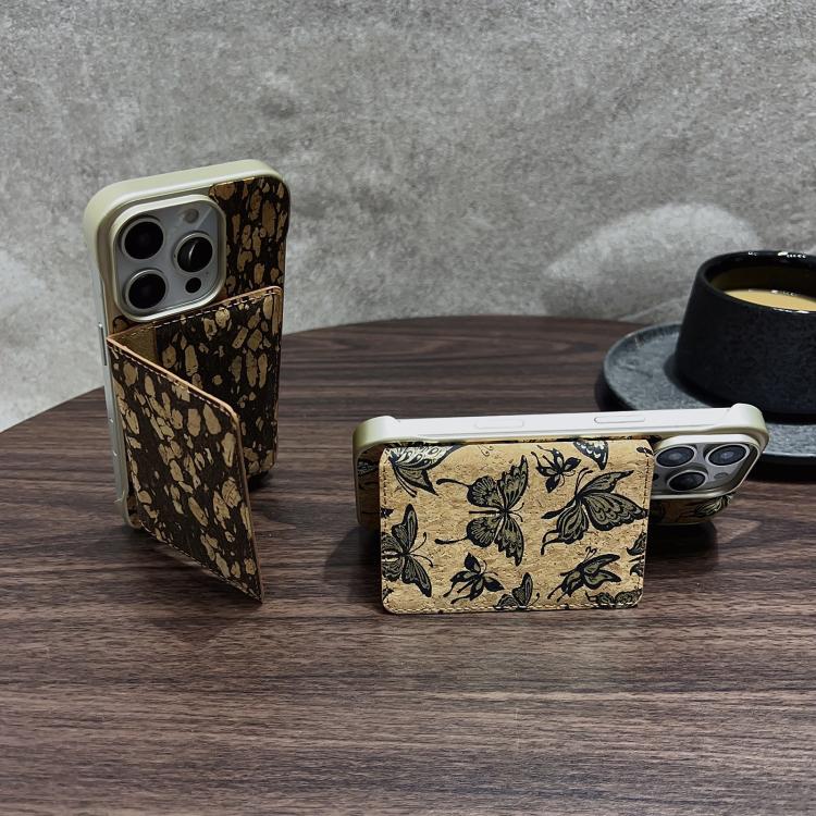For iPhone 14 Pro Denior D24 Paint MagSafe Card Slot Phone Case(Black Grain) - iPhone 14 Pro Cases by Denior | Online Shopping UK | buy2fix