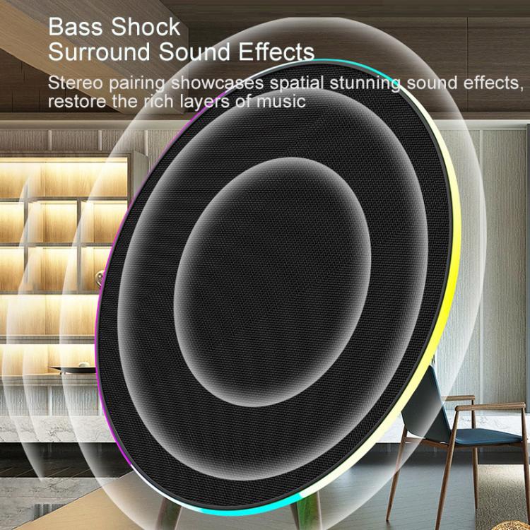 100W Creative Flying Saucer Desktop Bluetooth Speaker Home Atmosphere Subwoofer(Black) - Desktop Speaker by buy2fix | Online Shopping UK | buy2fix