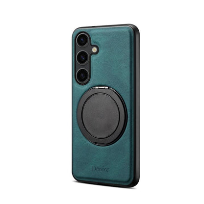 For Samsung Galaxy S25+ 5G Denior A14 Skin Feel Rotating Holder MagSafe Phone Case(Blue) - Galaxy S25+ 5G Cases by Denior | Online Shopping UK | buy2fix