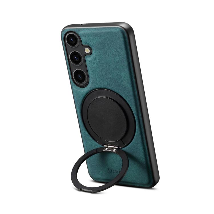 For Samsung Galaxy S25+ 5G Denior A14 Skin Feel Rotating Holder MagSafe Phone Case(Blue) - Galaxy S25+ 5G Cases by Denior | Online Shopping UK | buy2fix