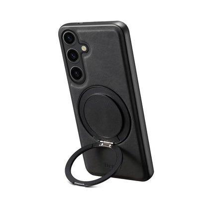 For Samsung Galaxy S25+ 5G Denior A14 Skin Feel Rotating Holder MagSafe Phone Case(Black) - Galaxy S25+ 5G Cases by Denior | Online Shopping UK | buy2fix