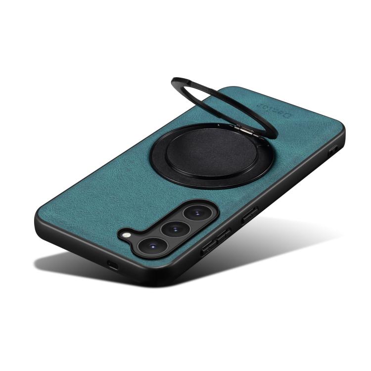 For Samsung Galaxy S23 5G Denior A14 Skin Feel Rotating Holder MagSafe Phone Case(Blue) - Galaxy S23 5G Cases by Denior | Online Shopping UK | buy2fix