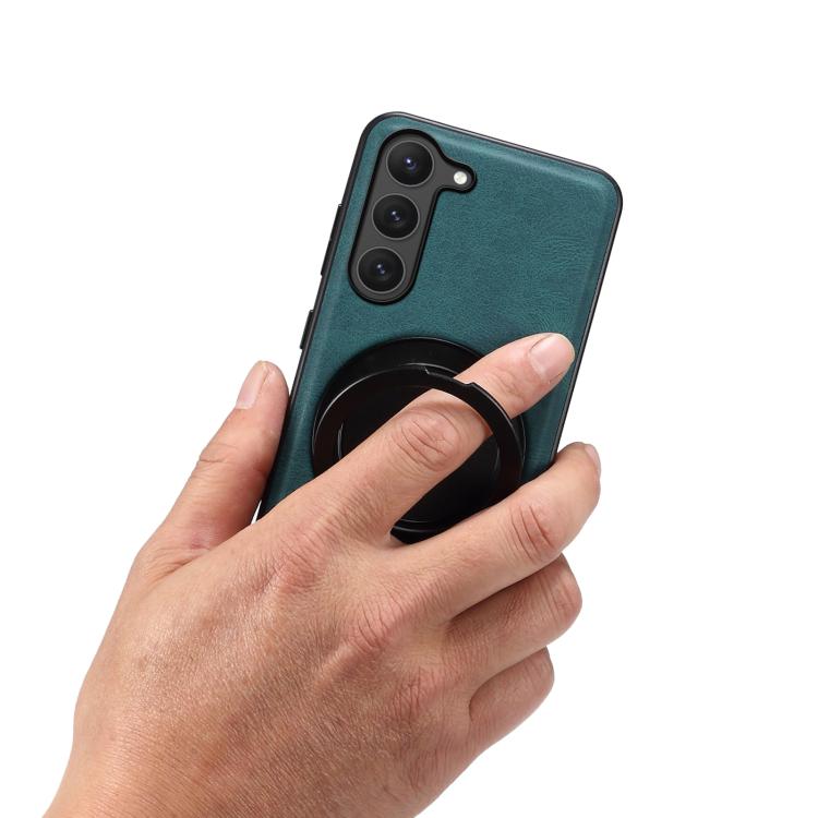 For Samsung Galaxy S23 5G Denior A14 Skin Feel Rotating Holder MagSafe Phone Case(Blue) - Galaxy S23 5G Cases by Denior | Online Shopping UK | buy2fix