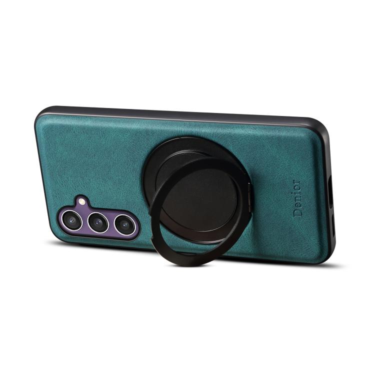 For Samsung Galaxy S23 FE 5G Denior A14 Skin Feel Rotating Holder MagSafe Phone Case(Blue) - Galaxy S23 FE 5G Cases by Denior | Online Shopping UK | buy2fix