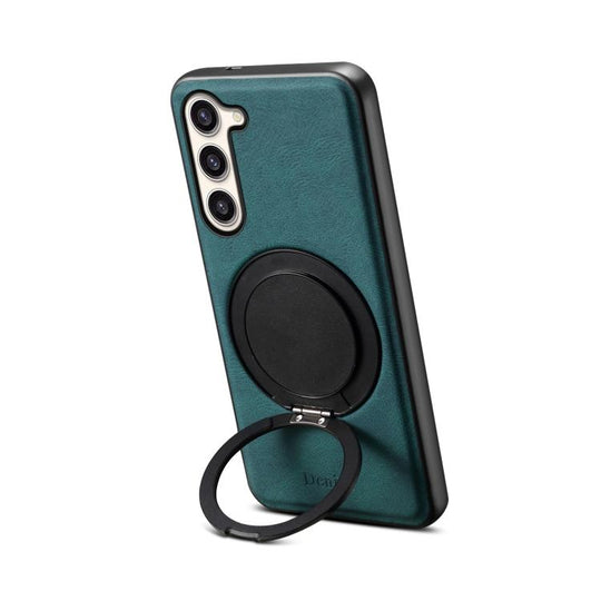 For Samsung Galaxy S23+ 5G Denior A14 Skin Feel Rotating Holder MagSafe Phone Case(Blue)