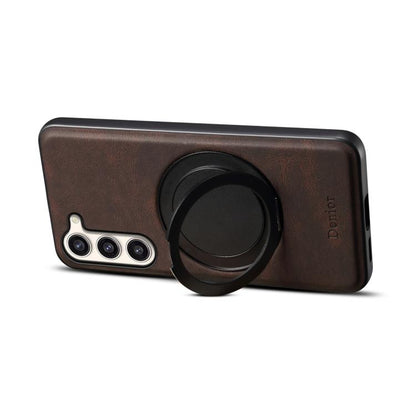 For Samsung Galaxy S23+ 5G Denior A14 Skin Feel Rotating Holder MagSafe Phone Case(Brown) - Galaxy S23+ 5G Cases by Denior | Online Shopping UK | buy2fix
