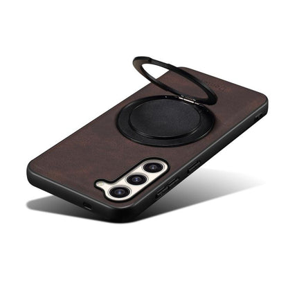 For Samsung Galaxy S23+ 5G Denior A14 Skin Feel Rotating Holder MagSafe Phone Case(Brown) - Galaxy S23+ 5G Cases by Denior | Online Shopping UK | buy2fix