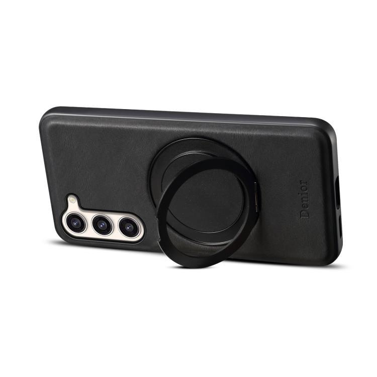 For Samsung Galaxy S23+ 5G Denior A14 Skin Feel Rotating Holder MagSafe Phone Case(Black) - Galaxy S23+ 5G Cases by Denior | Online Shopping UK | buy2fix