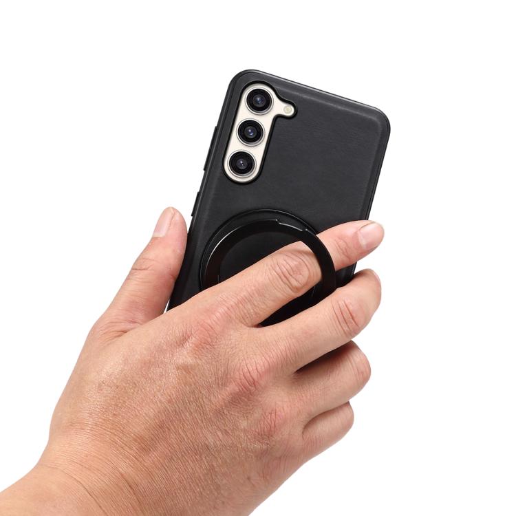 For Samsung Galaxy S23+ 5G Denior A14 Skin Feel Rotating Holder MagSafe Phone Case(Black) - Galaxy S23+ 5G Cases by Denior | Online Shopping UK | buy2fix